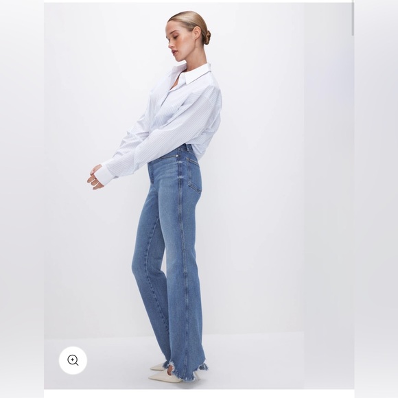 Good American size 6 / 28 Good Curve Bootcut Flare distressed jeans NWT - Picture 2 of 7